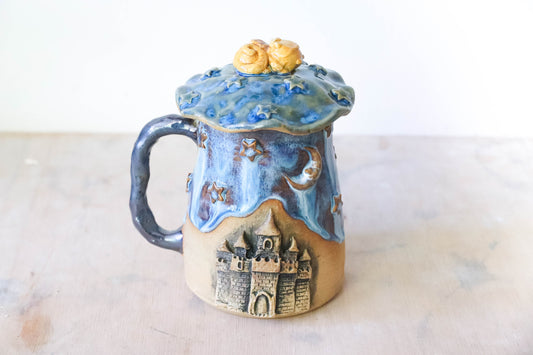 Starry Dragon Castle Stoneware Mug