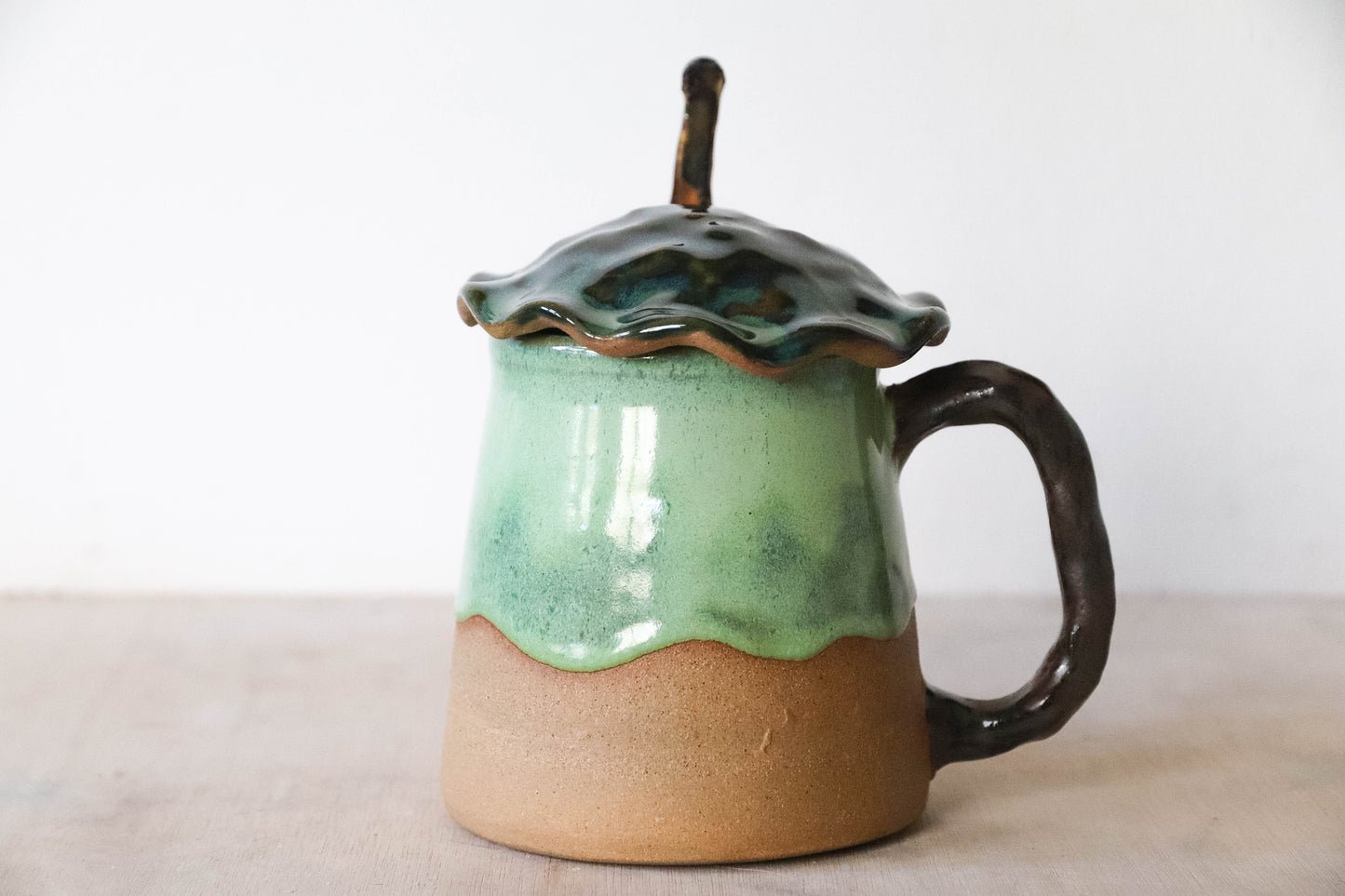 Purple Flower Hobbit House Stoneware Mug