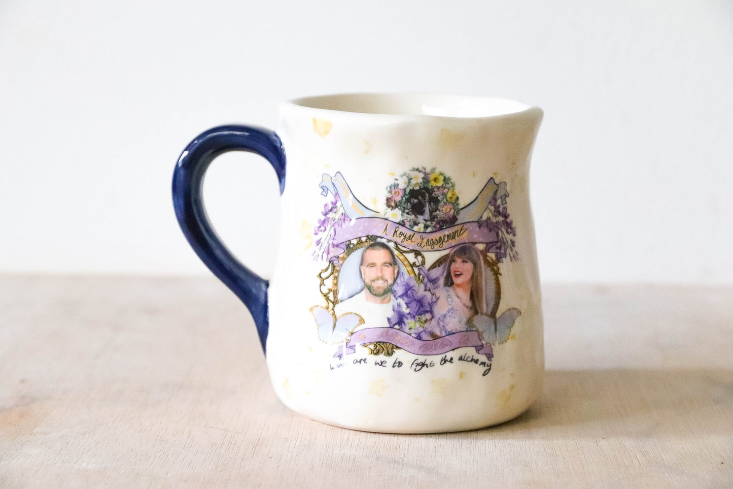 Navy Wedding Butterfly Tulip Mug