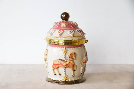 Carousel Stoneware Music Box