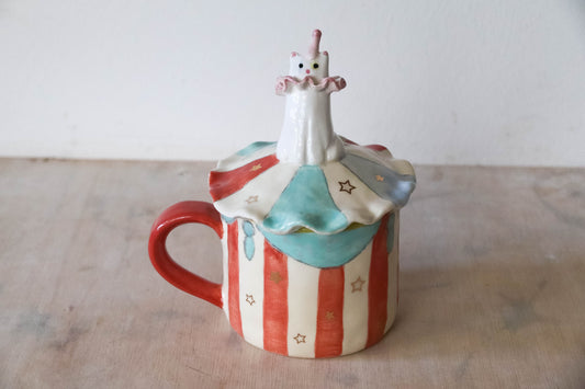 Clown Cat Lidded Mug