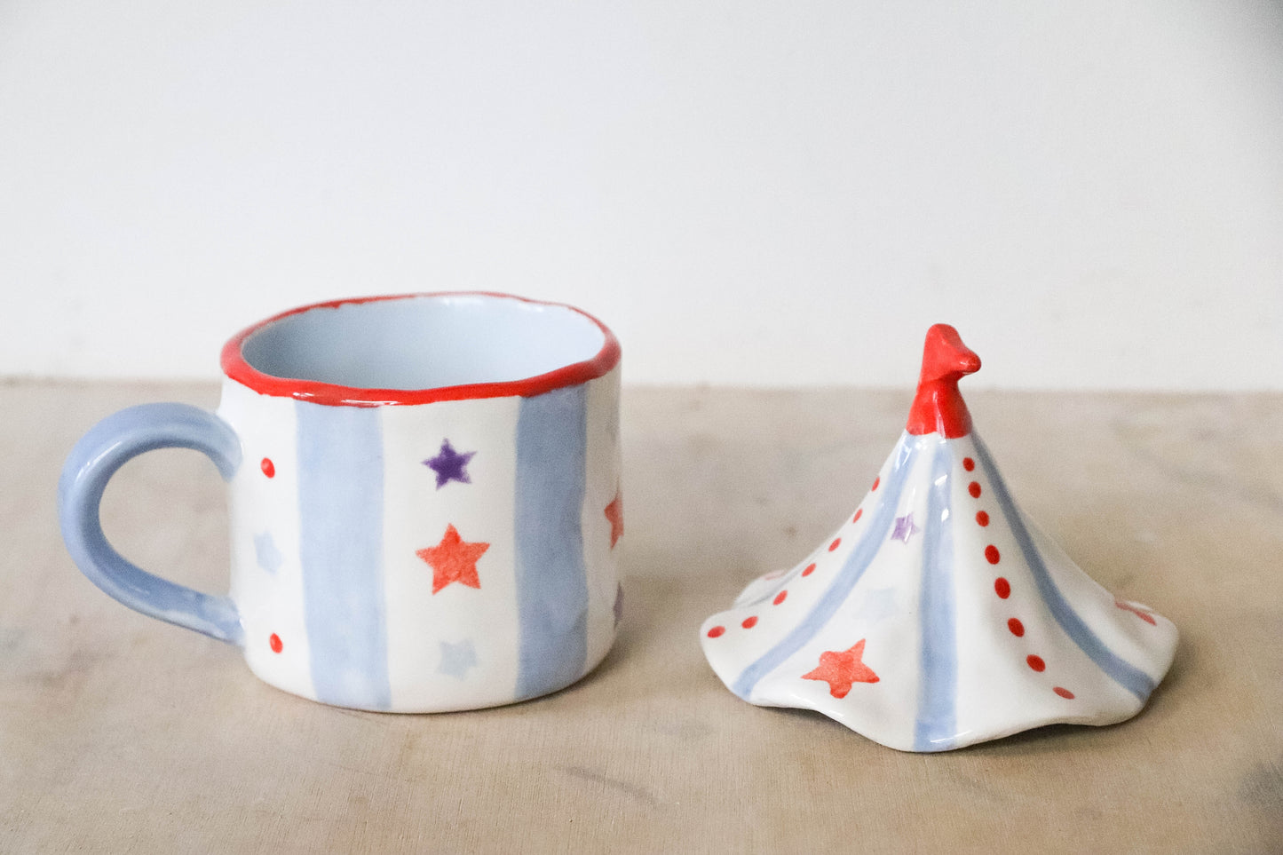 Blue Tent Lidded Mug