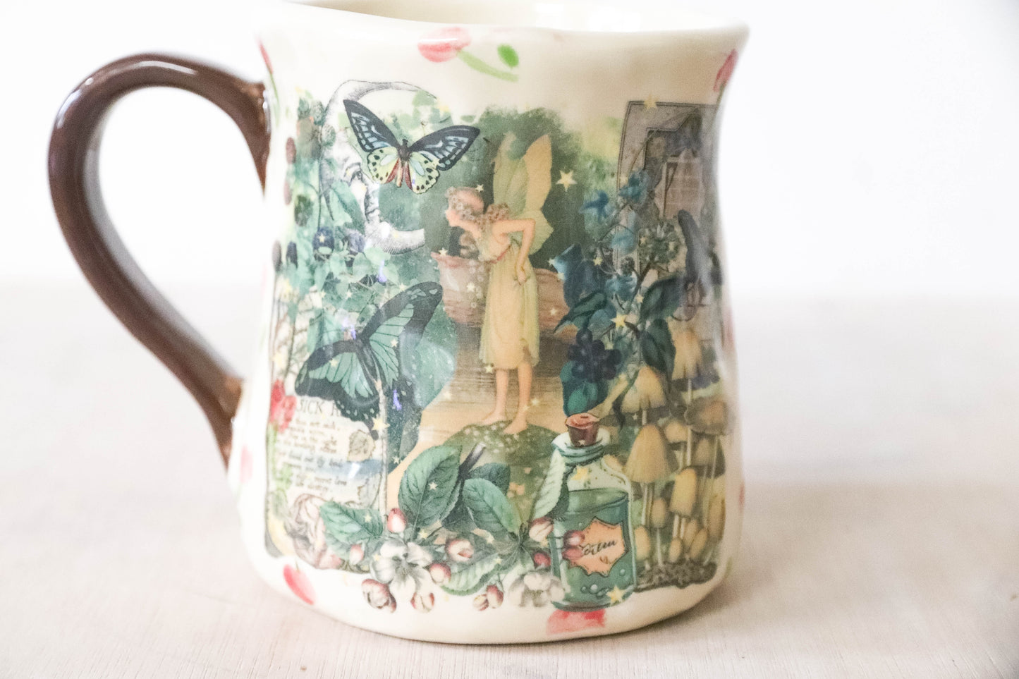Green Fairy Floral Tulip Mug