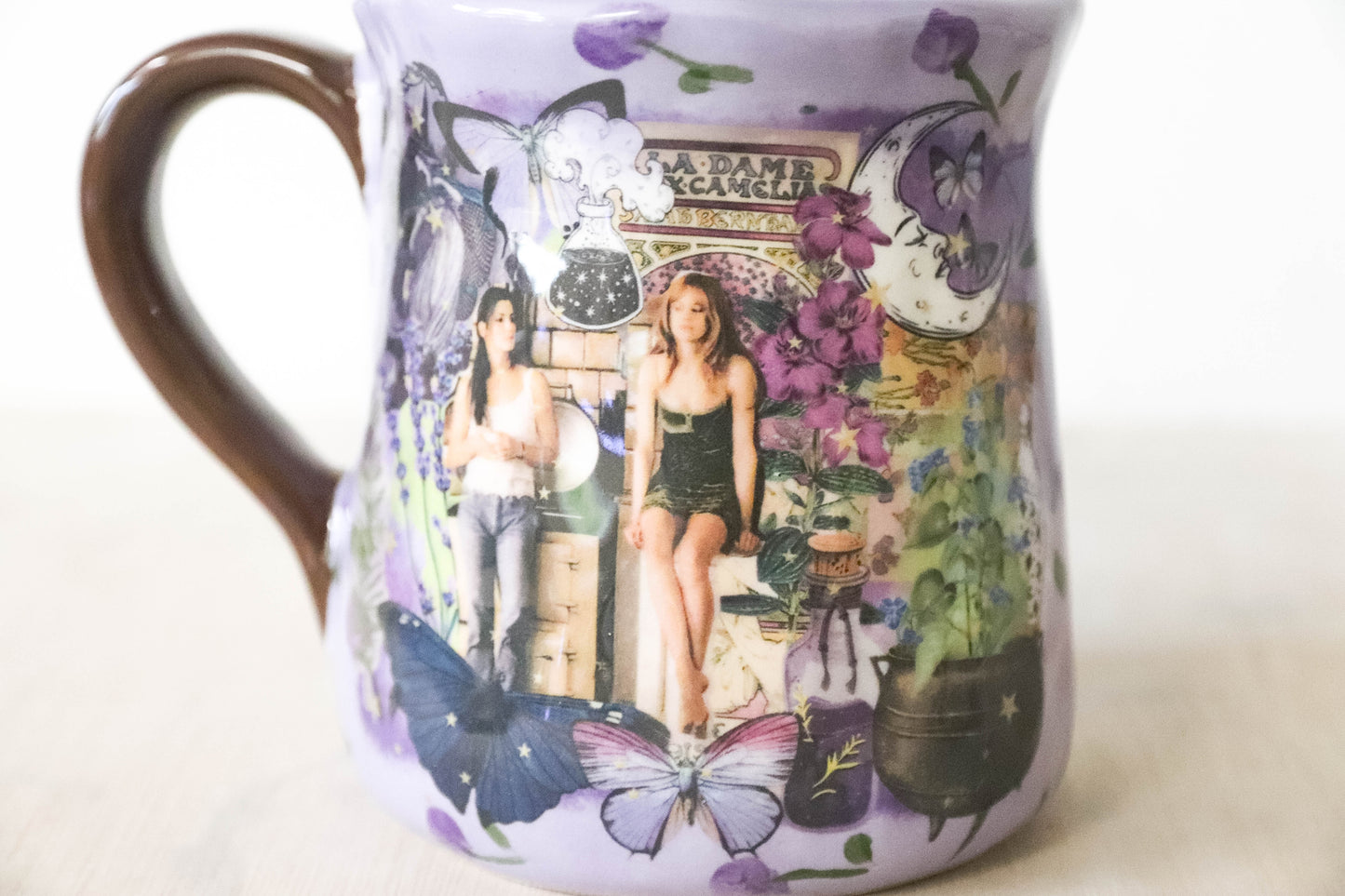 Practical Magic Purple Floral Tulip Mug
