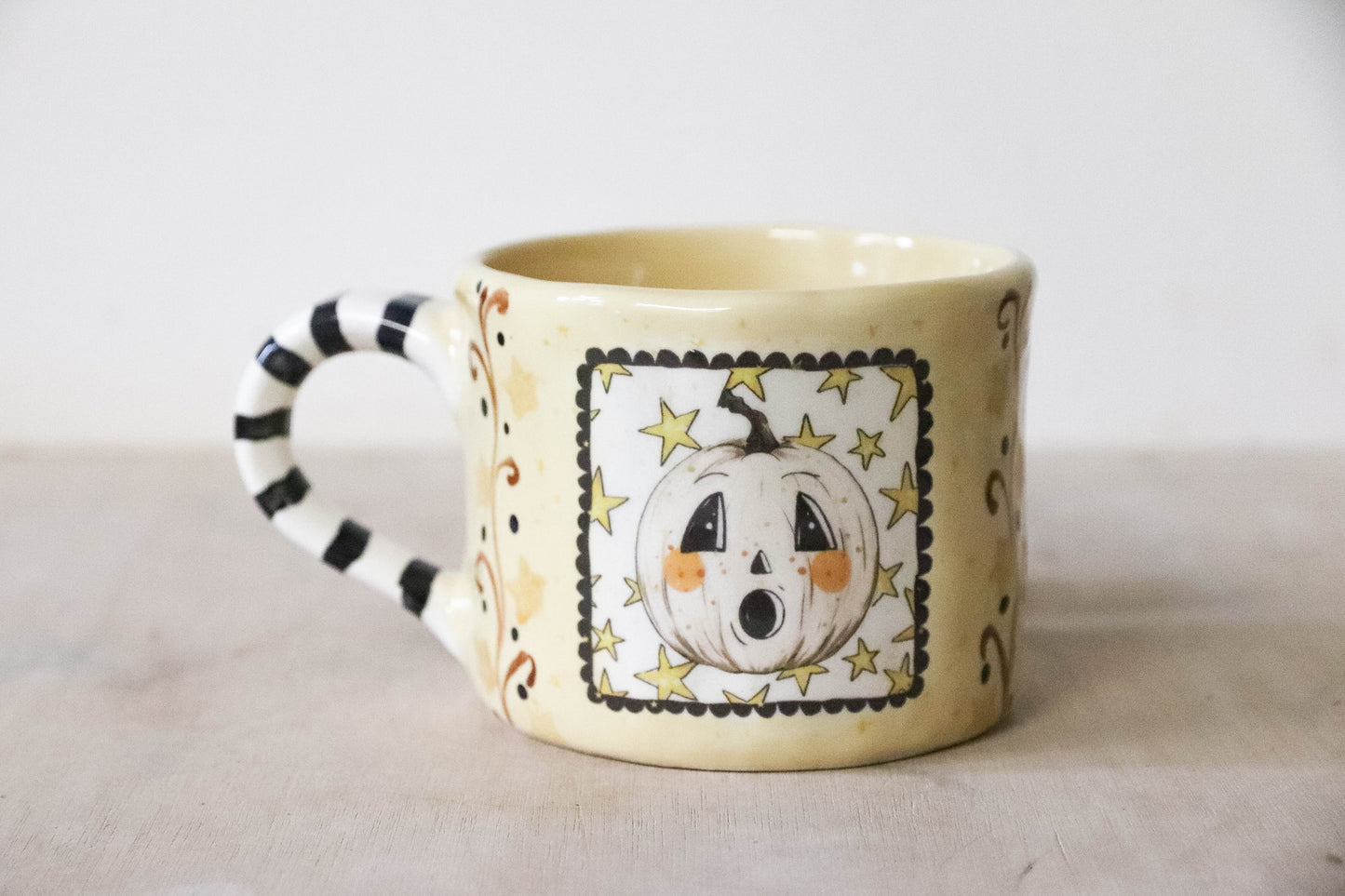 White Pumpkin Patch Cream Mug Large