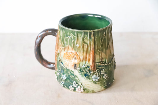Fairytale Cottage in the Woods Stoneware Mug