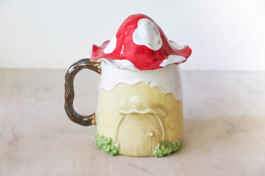 Toadstool Fairy House Stoneware Mug