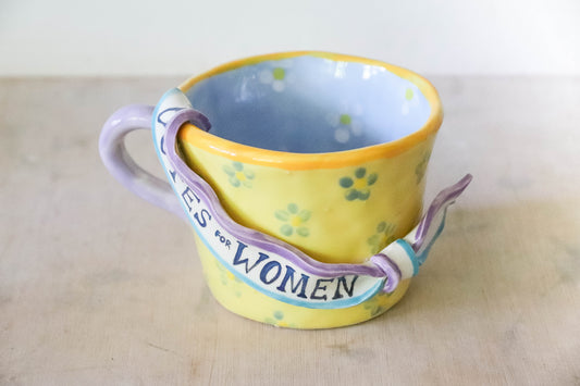 Yellow Blue Daisy Suffragette Mug