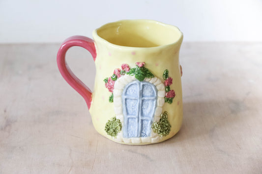 Yellow Fairy House Tulip Mug