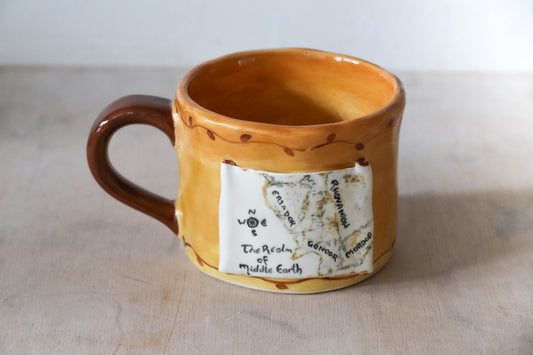 Middle Earth Map Brown Mug Large