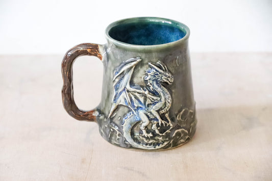 Blue Dragon Stoneware Mug