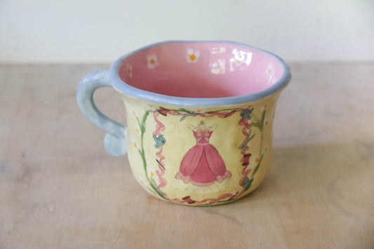 Cinderella Pink Yellow Floral Mug