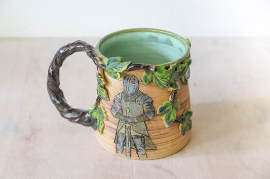 Green Ivy Knight Stoneware Mug