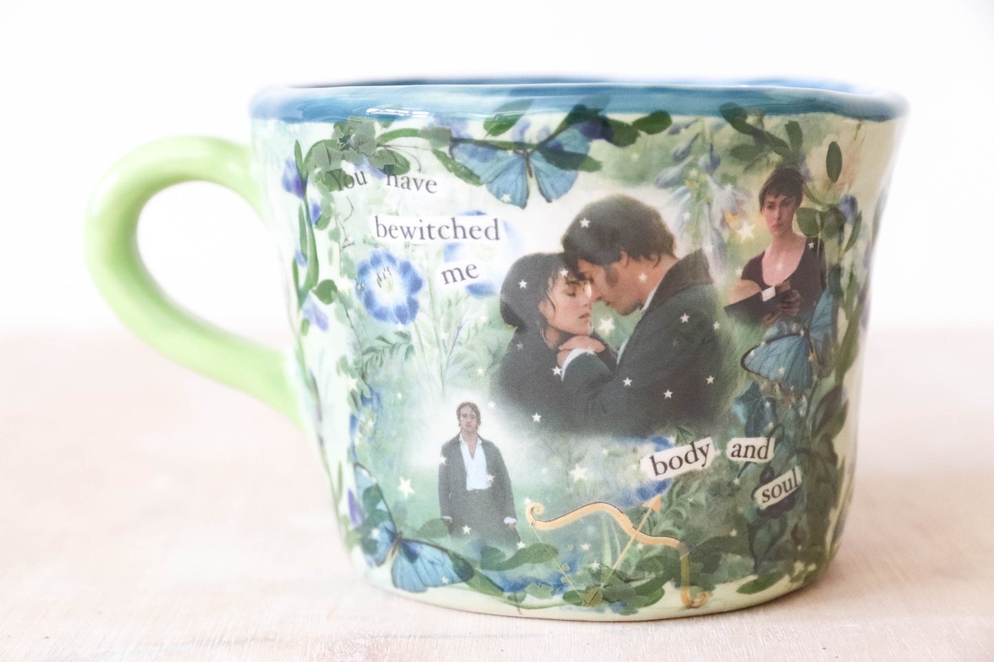 Blue Green Flowers Bewitched Mug - Made to Order