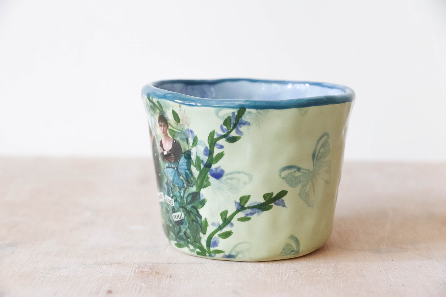 Blue Green Flowers Bewitched Mug - Made to Order