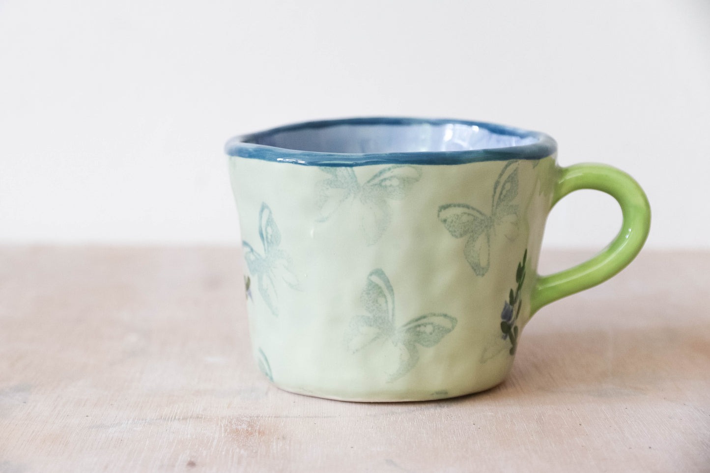 Blue Green Flowers Bewitched Mug - Made to Order