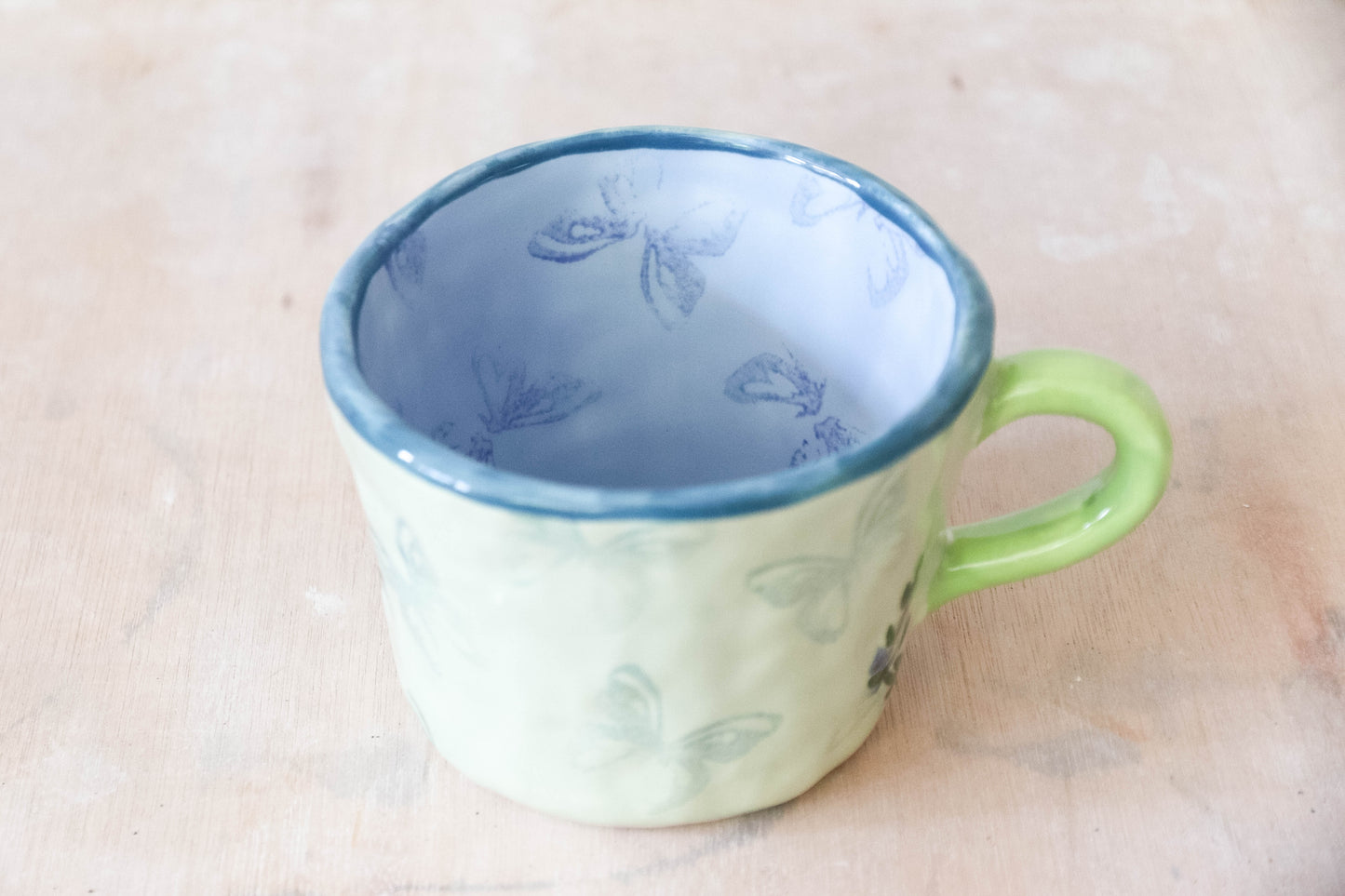 Blue Green Flowers Bewitched Mug - Made to Order