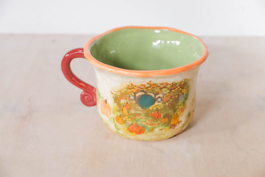 Green Orange Autumn Hobbit Mug