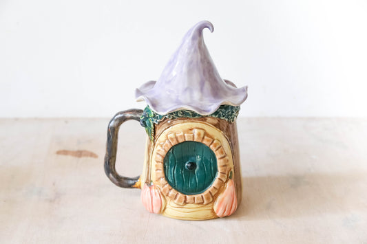 Pumpkin Wizard Hat Hobbit House Stoneware Mug