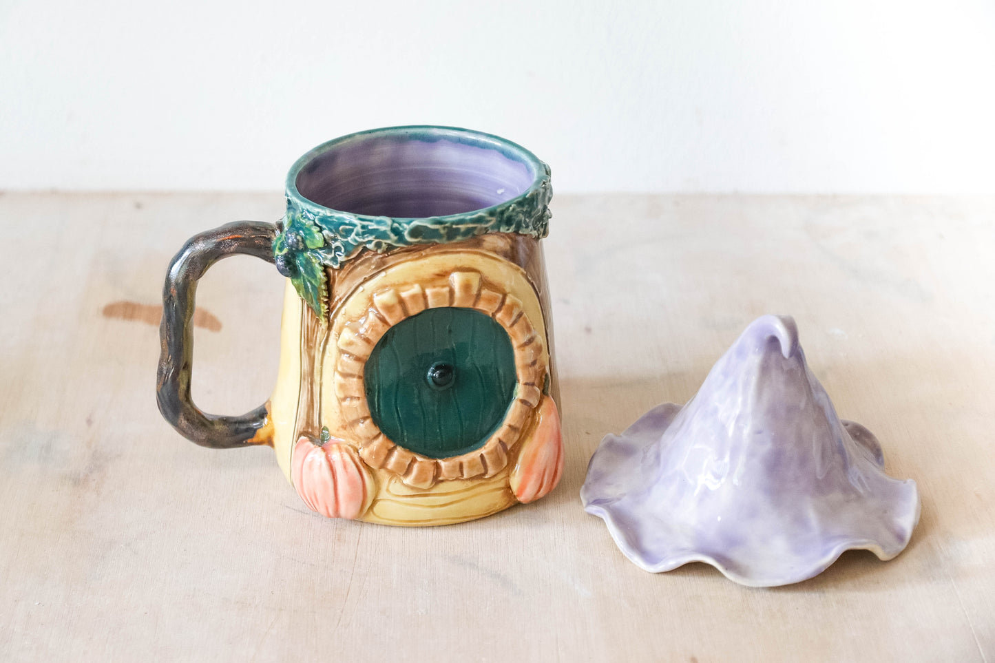 Pumpkin Wizard Hat Hobbit House Stoneware Mug