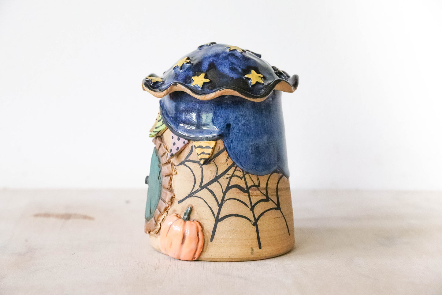 Halloween Hobbit House Stoneware Pot