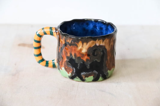 Black Cat Stoneware Pot
