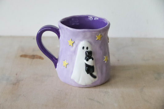 Ghost and Cat Tulip Pot