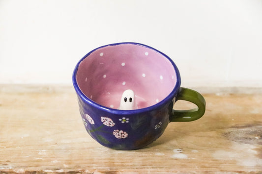 Peekaboo Ghost Blue Berries Mug