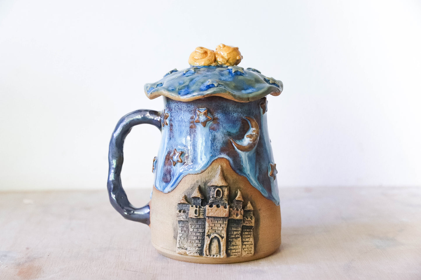 Starry Dragon Castle Stoneware Mug