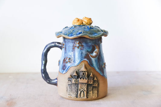 Starry Dragon Castle Stoneware Mug