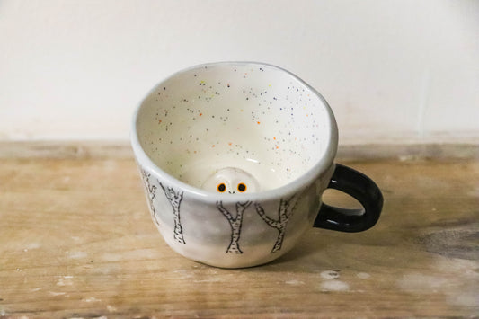 Peekaboo Owl Winter Mug