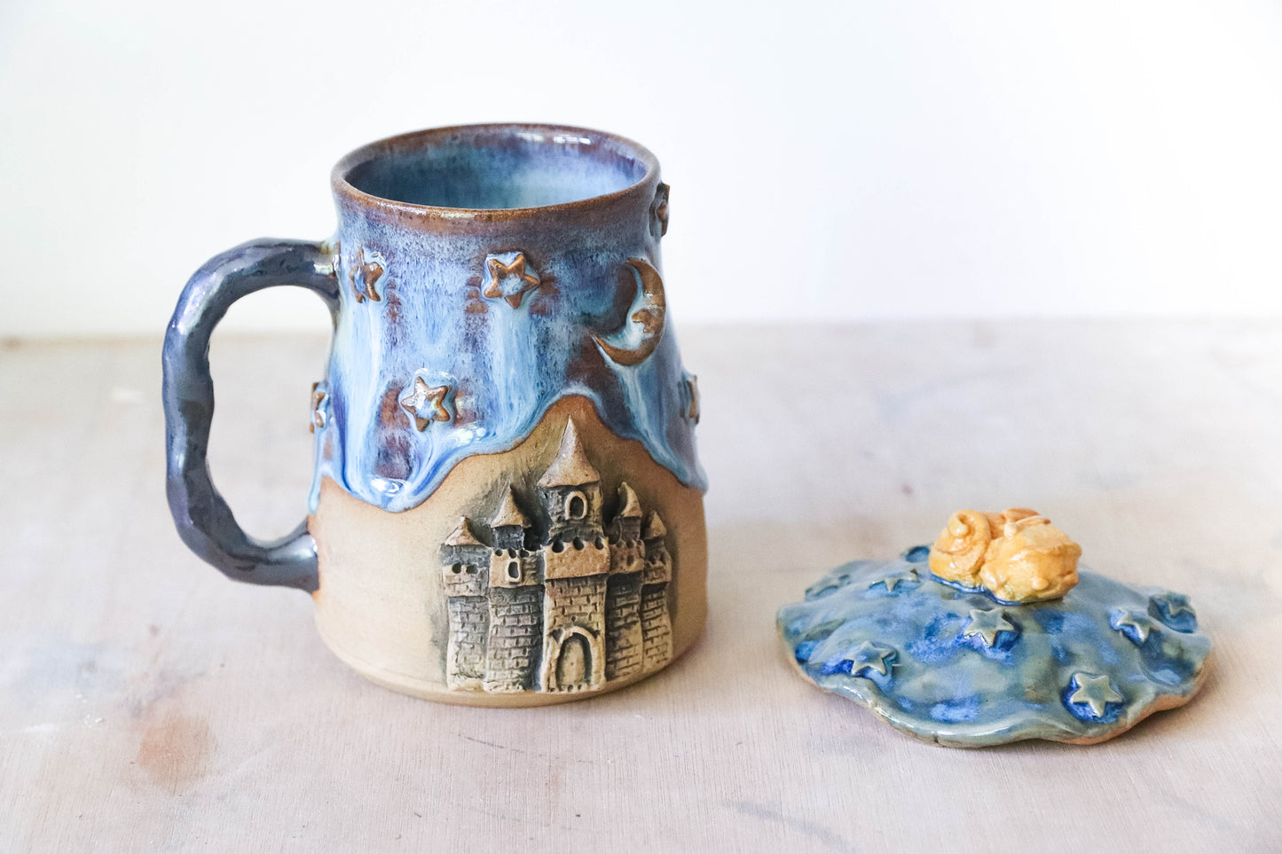 Starry Dragon Castle Stoneware Mug