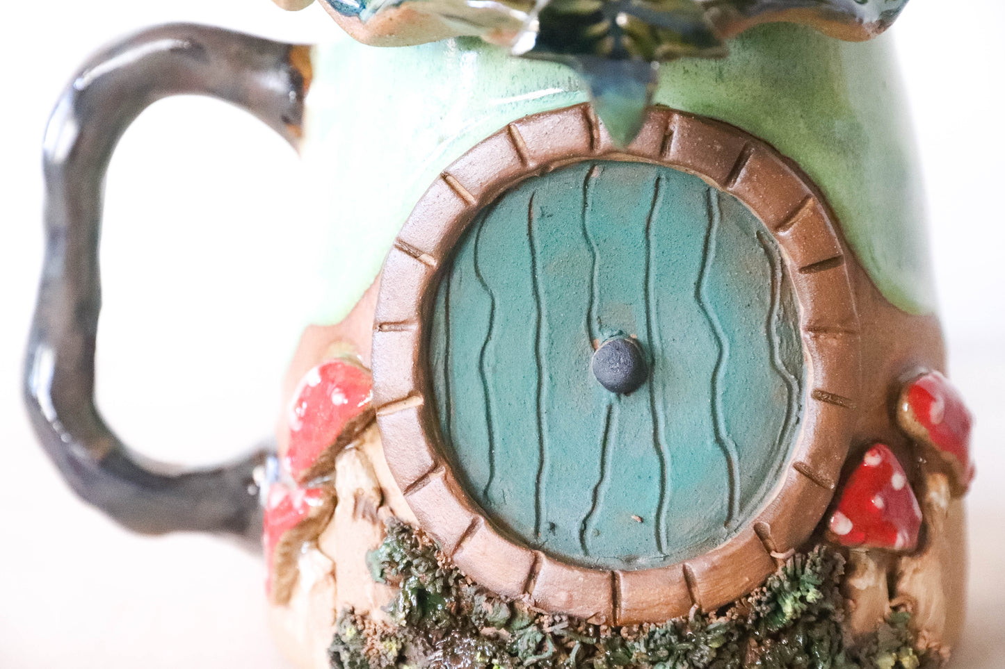 Mushroom Hobbit House Stoneware Mug