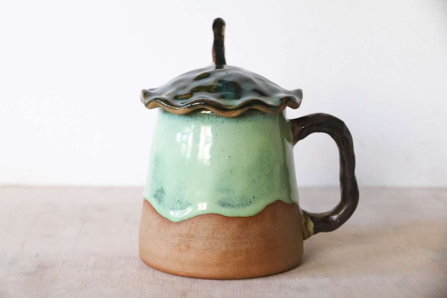 Mushroom Hobbit House Stoneware Mug