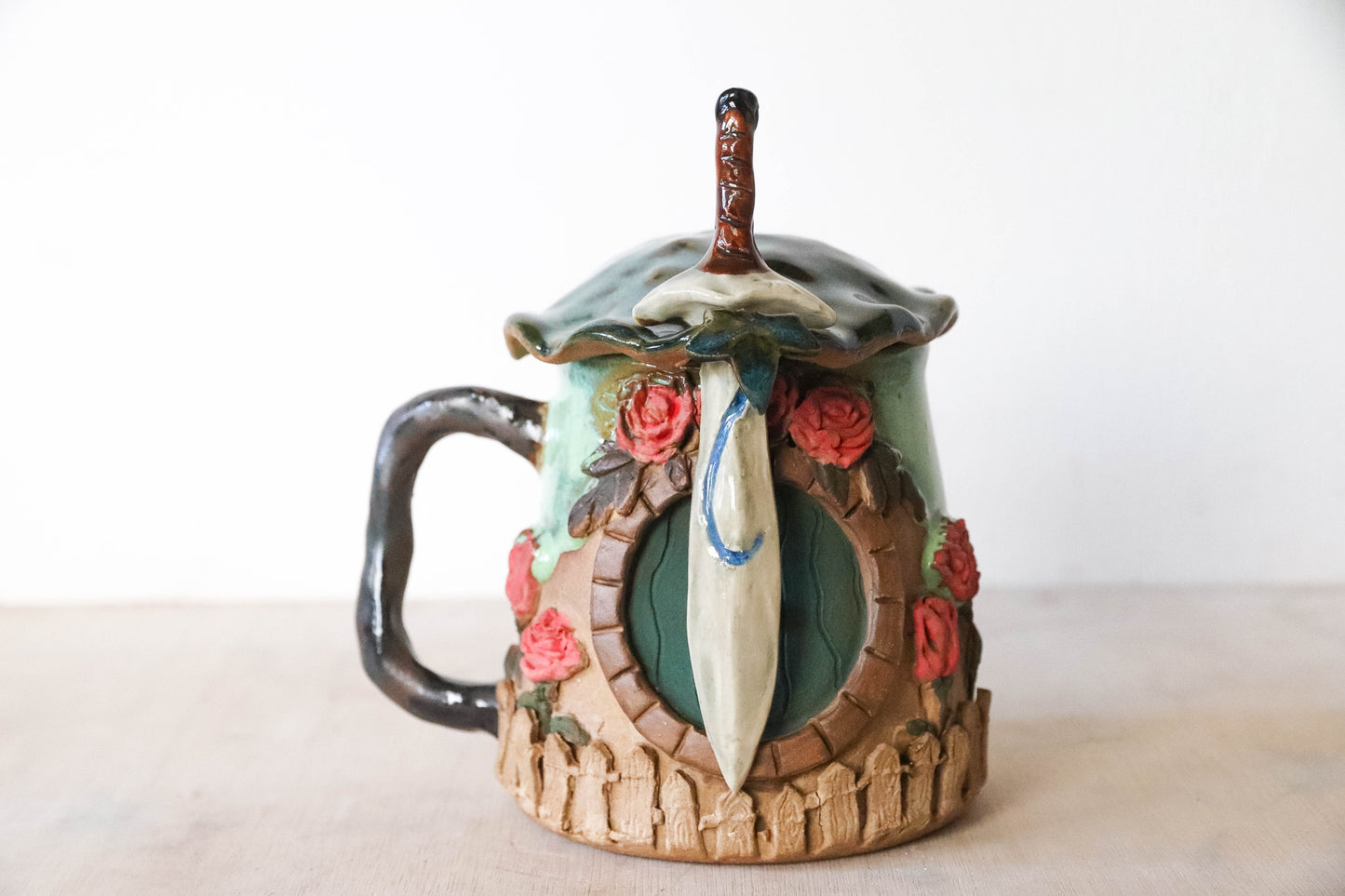 Rose Garden Hobbit House Stoneware Mug