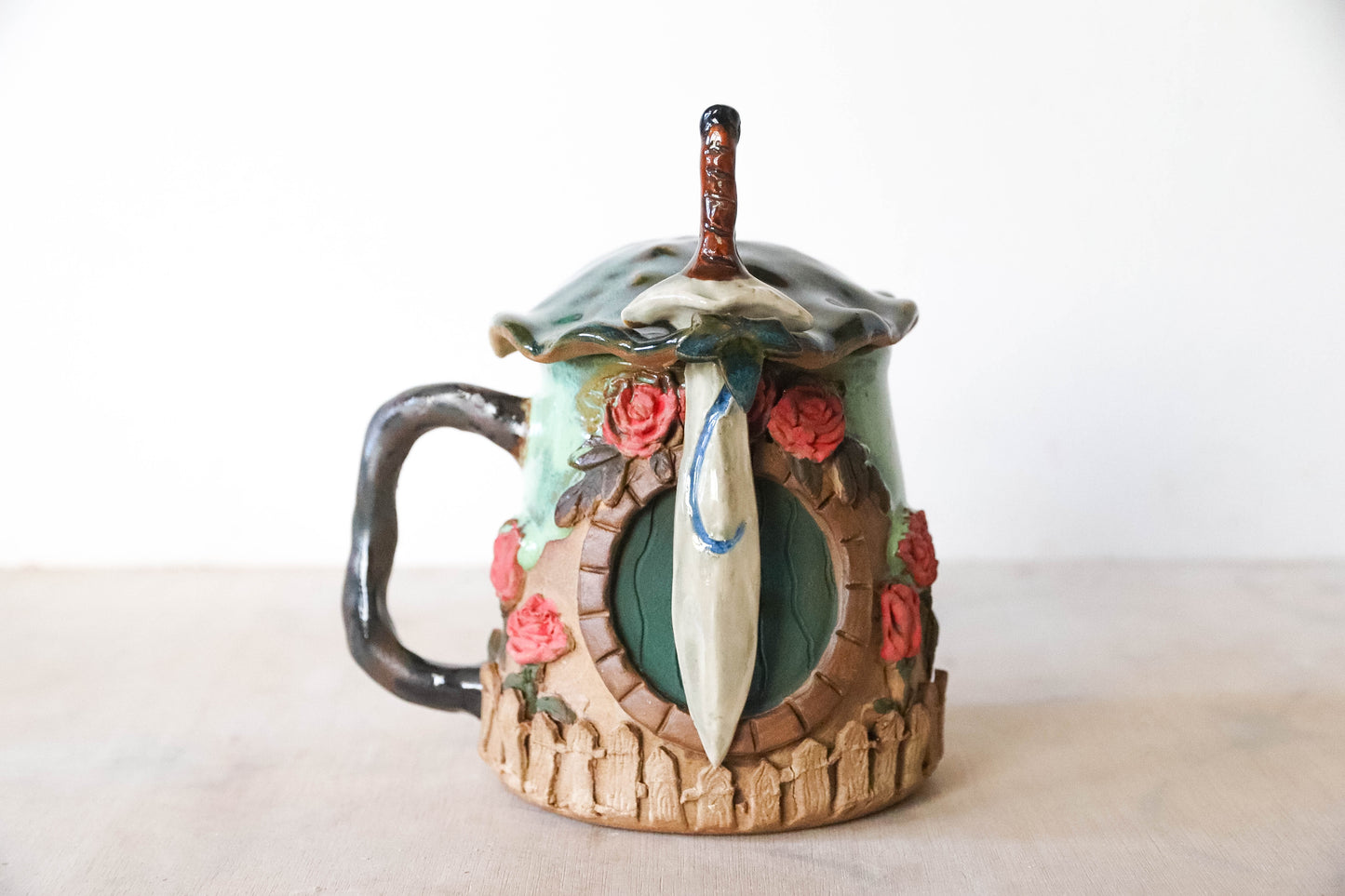 Rose Garden Hobbit House Stoneware Mug