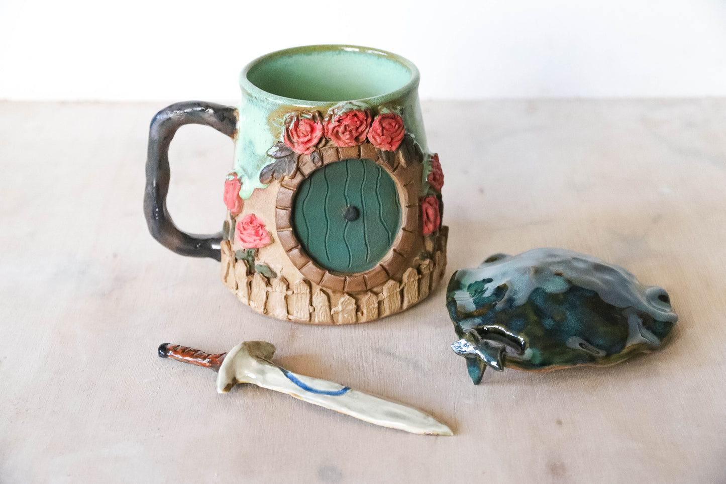 Rose Garden Hobbit House Stoneware Mug