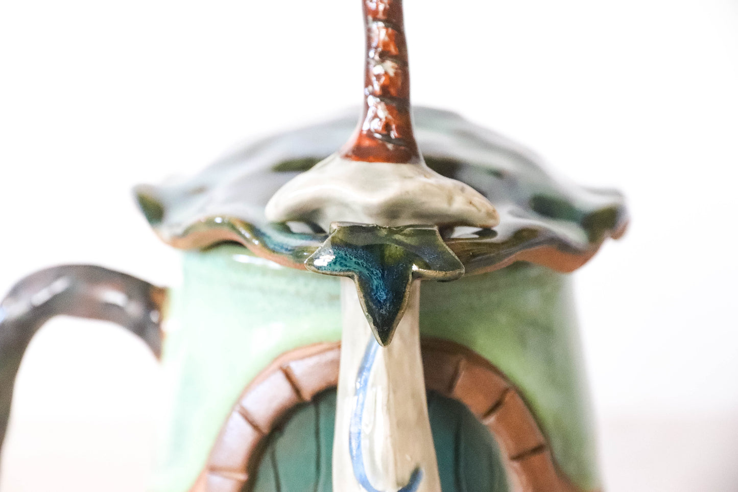 Purple Flower Hobbit House Stoneware Mug