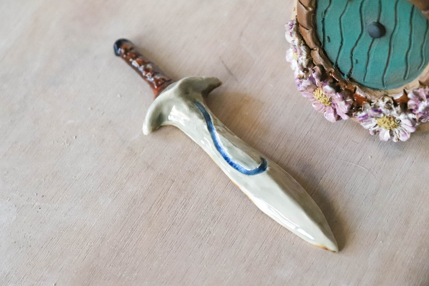 Purple Flower Hobbit House Stoneware Mug