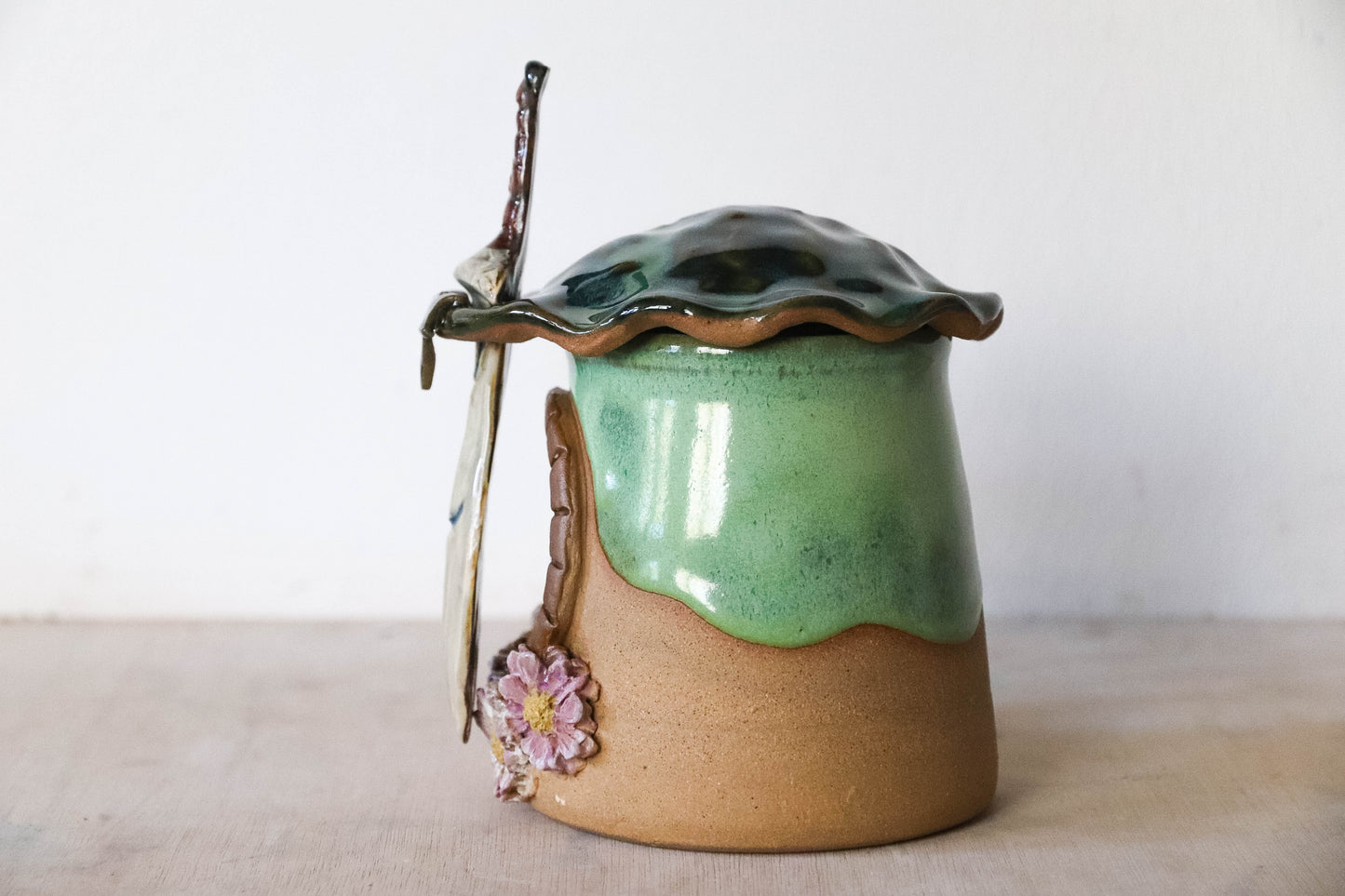 Purple Flower Hobbit House Stoneware Mug