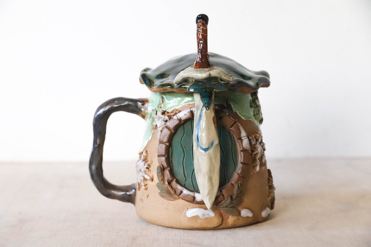 Winter Hobbit House Stoneware Mug