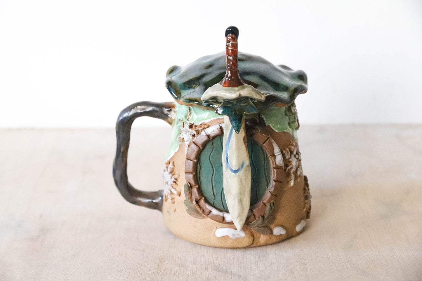 Winter Hobbit House Stoneware Mug