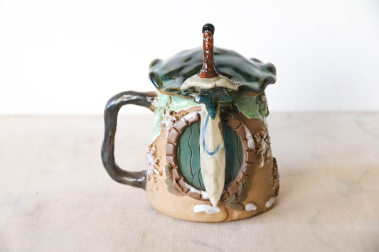Winter Hobbit House Stoneware Mug