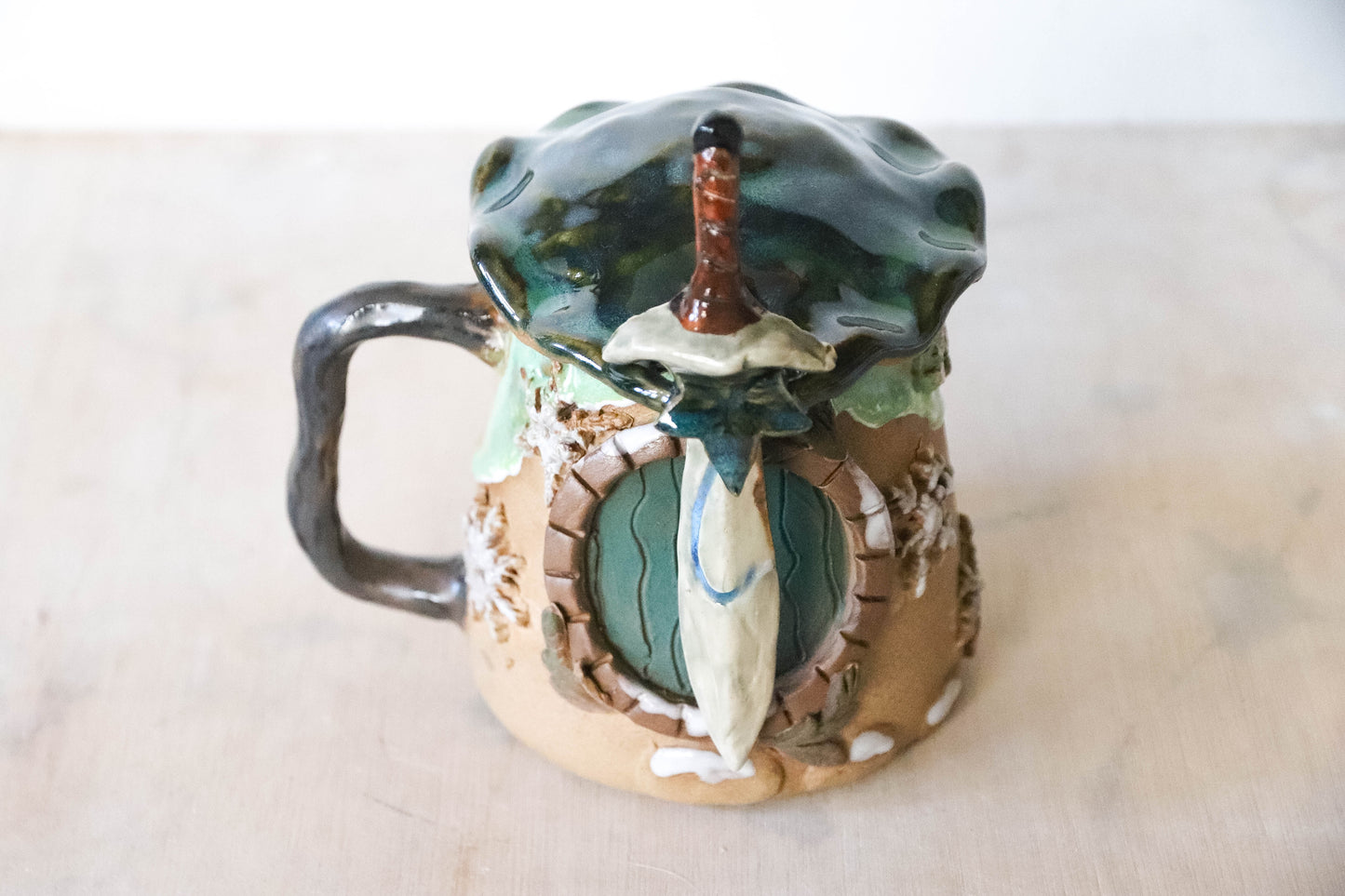 Winter Hobbit House Stoneware Mug