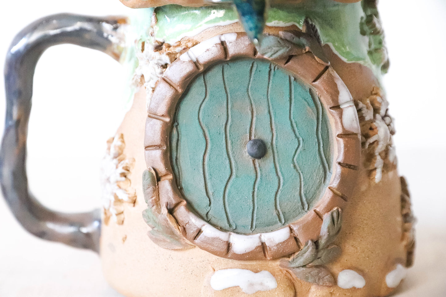 Winter Hobbit House Stoneware Mug