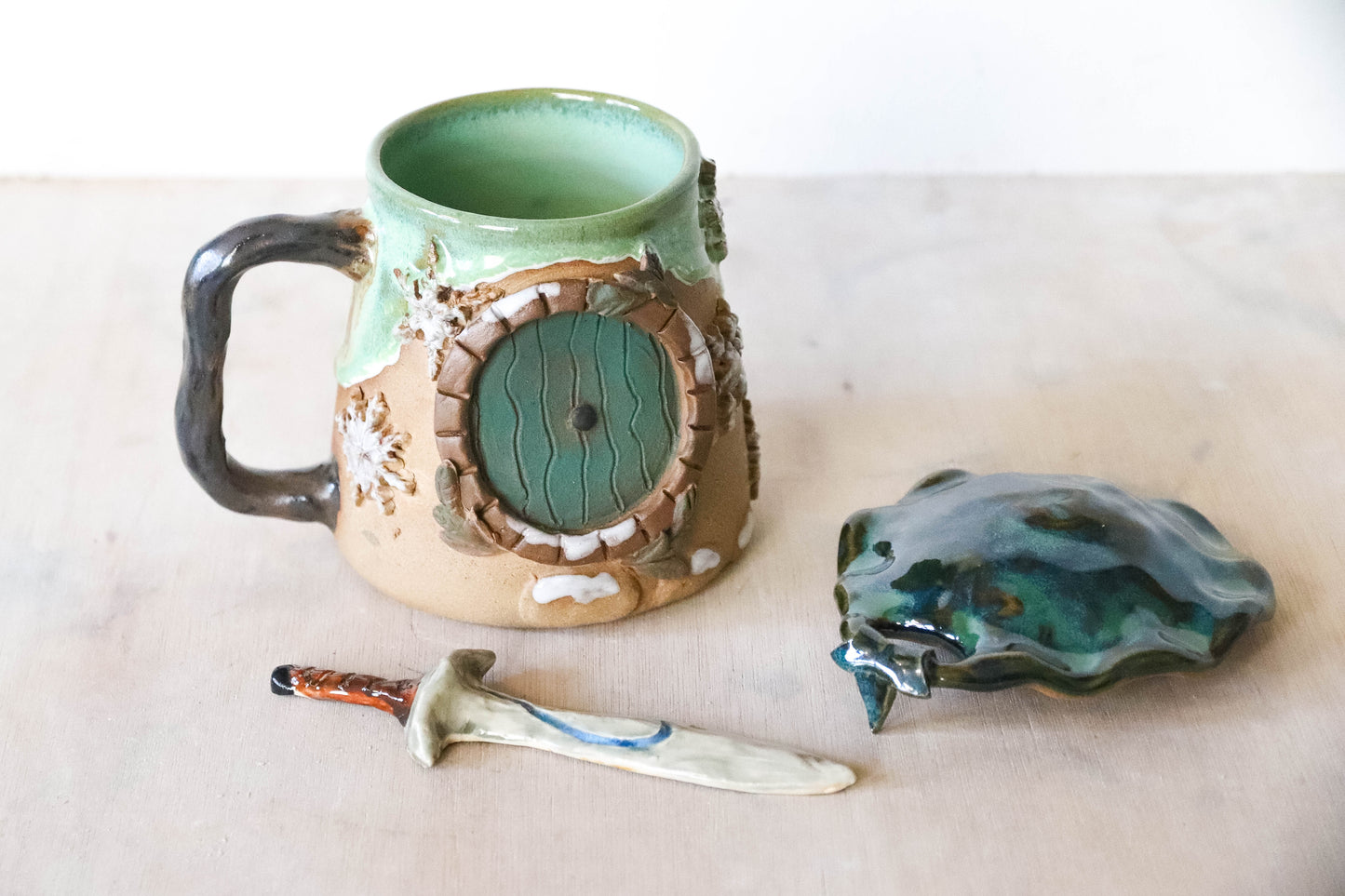 Winter Hobbit House Stoneware Mug