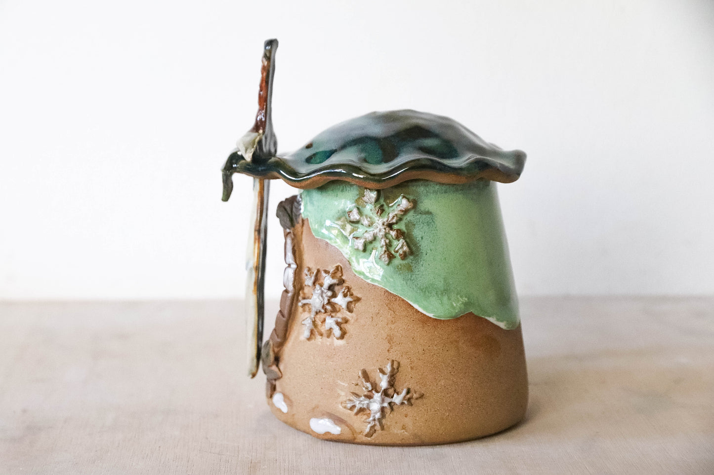 Winter Hobbit House Stoneware Mug