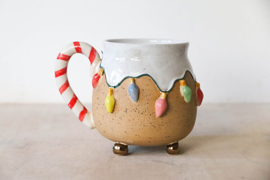 Christmas Lights Round Stoneware Mug