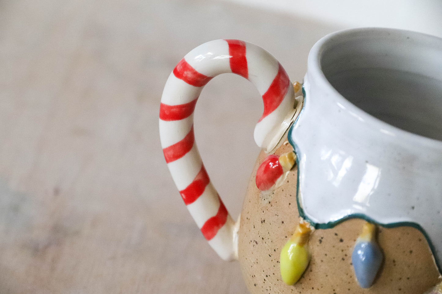 Christmas Lights Round Stoneware Mug