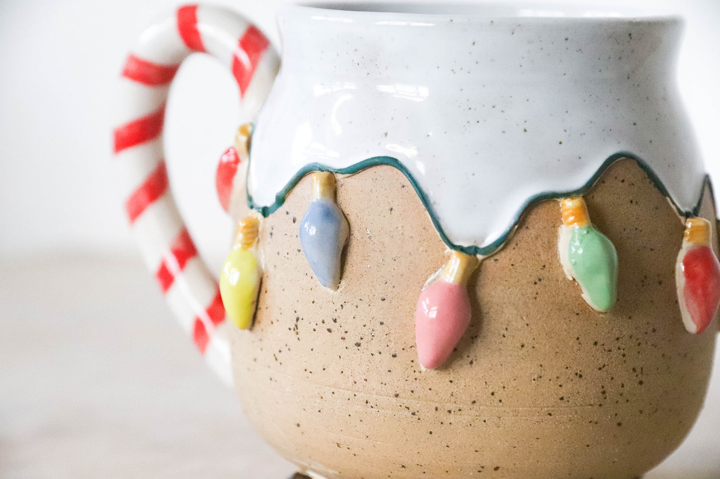 Christmas Lights Round Stoneware Mug